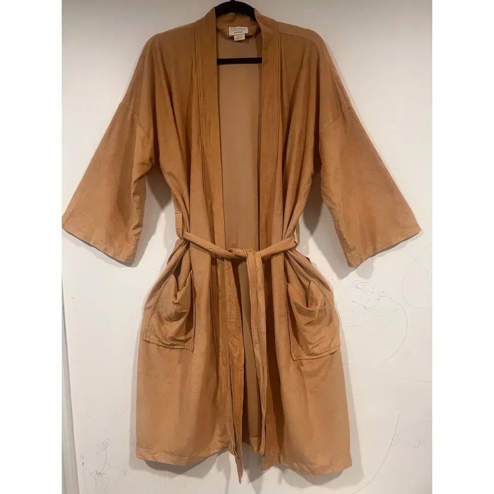 Vintage Enro Idle Hour Tan Terry Cloth Belted Robe One Size